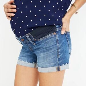 Madewell Maternity Side-Inset Jean Shorts in Holmes Wash, 32